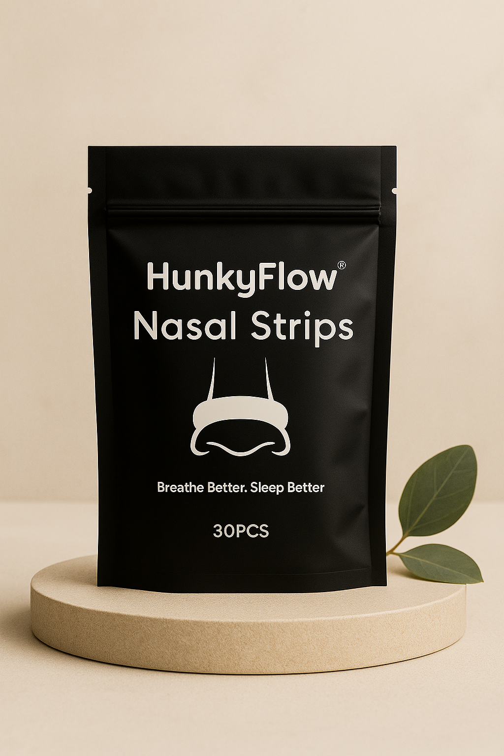 HunkyFlow® – Bande Nasale Anti-Ronflement & Respiration Libre