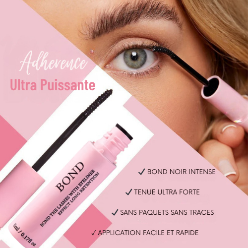 HunkyLash™ Bond — colle noire pour extensions de cils avec adhérence ultra puissante, tenue longue durée et application facile sans paquets.